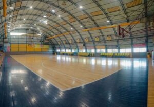 Indoor basketball court for sports camps and off-season training